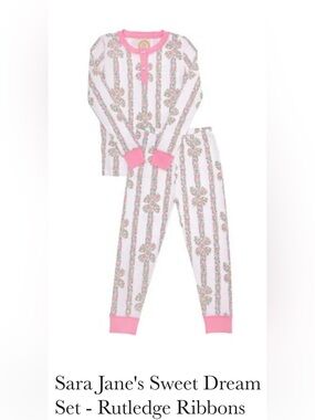 GUC size 5T TBBC Sara Jane’s Sweet Dream pajama set in Rutledge Ribbons print.